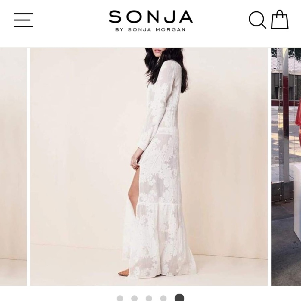 Sonja Morgan Boho Side Slit Dress Size Medium